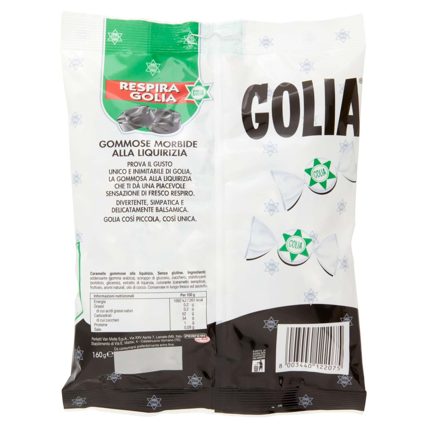Italian Black Licorice Gummy Candy - Authentic Golia Licorice Bites (5.64oz/160g) - Individually Wrapped Italian Treats for Parties, Movie Nights & Gift Baskets