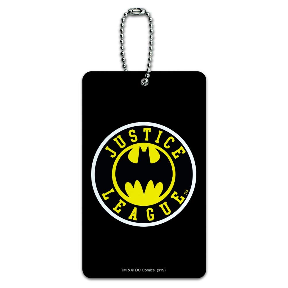 Justice League Batman Athletic Logo Luggage Tag - Durable Suitcase ID Tag for Travel - Perfect for Carry-On Bags, Backpacks, and Suitcases - Superhero Themed Travel Accessory
