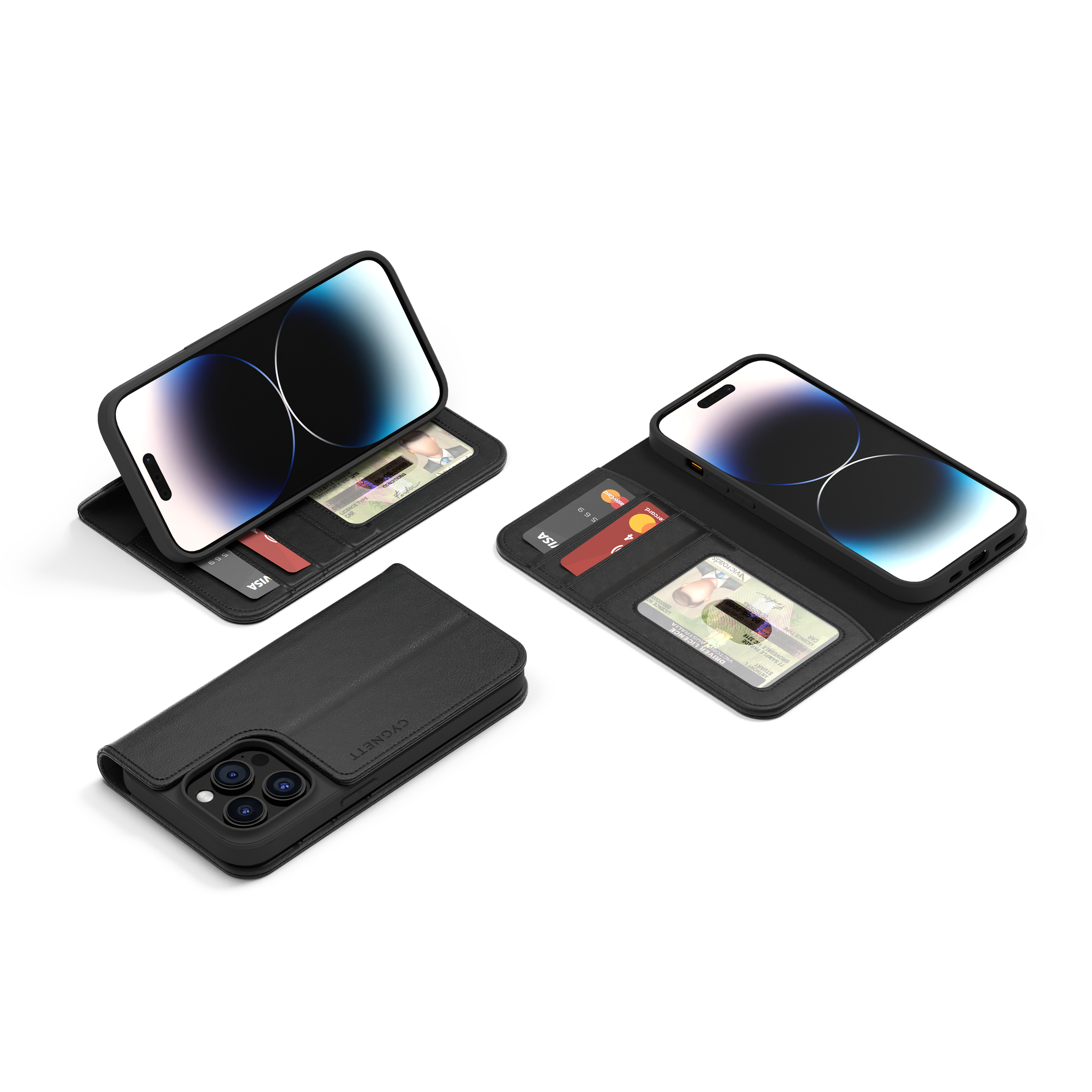 Premium Leather Wallet Case for iPhone 14 Pro - Slim RFID Blocking Phone Cover with Card Slots | Perfect for Travel, Work & Everyday Use