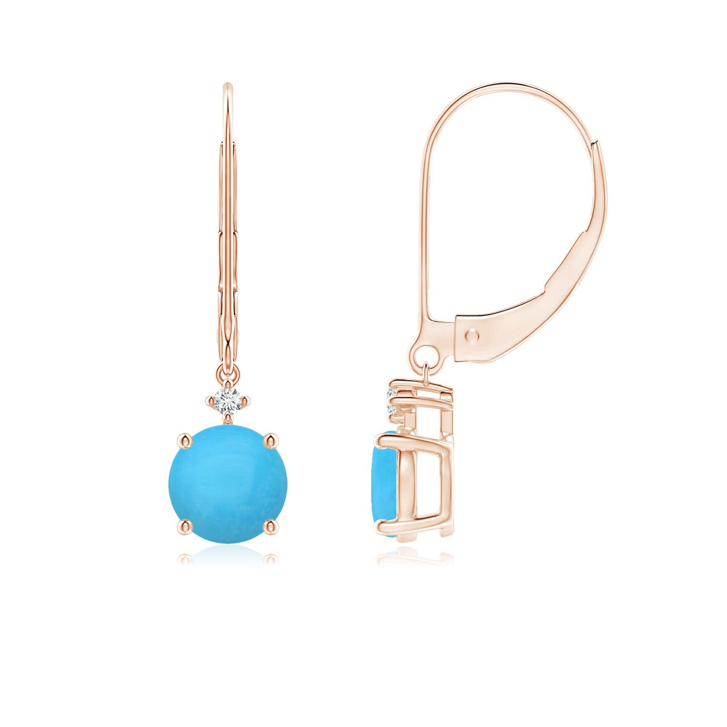 Natural Turquoise Drop Earrings for Women - 14K Solid Gold December Birthstone Jewelry | Elegant Gift for Her, Birthday, Wedding & Anniversary | Perfect for Parties, Date Nights & Special Occasions