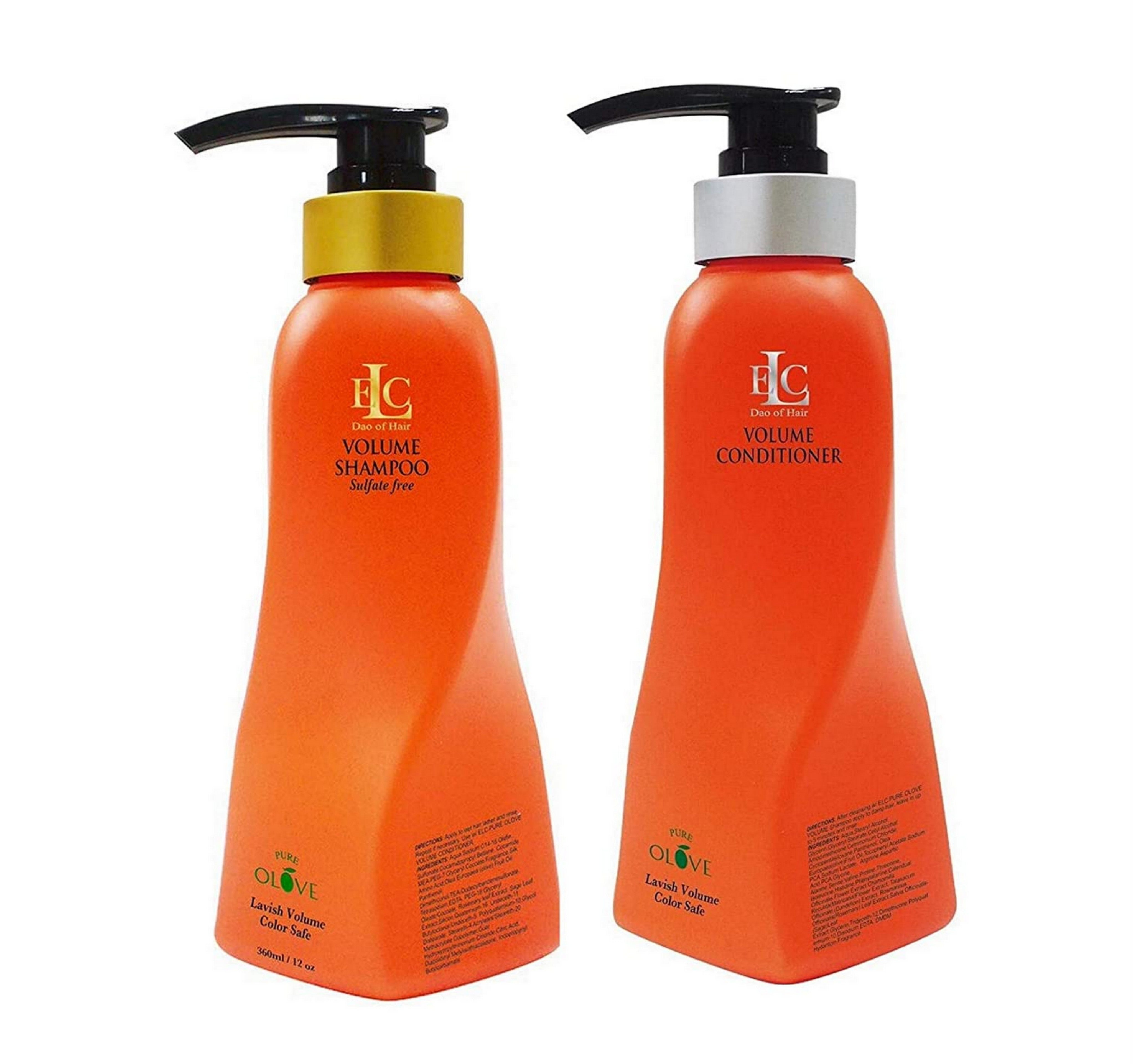 ELC Dao of Hair Pure Olive Volume Shampoo & Conditioner Set (33.8oz) - Thickening, Volumizing & Repairing for Fine, Limp & Thin Hair - 3 Piece Bundle with Gute Bag - Perfect for Daily Hair Care & Salon-Quality Results at Home