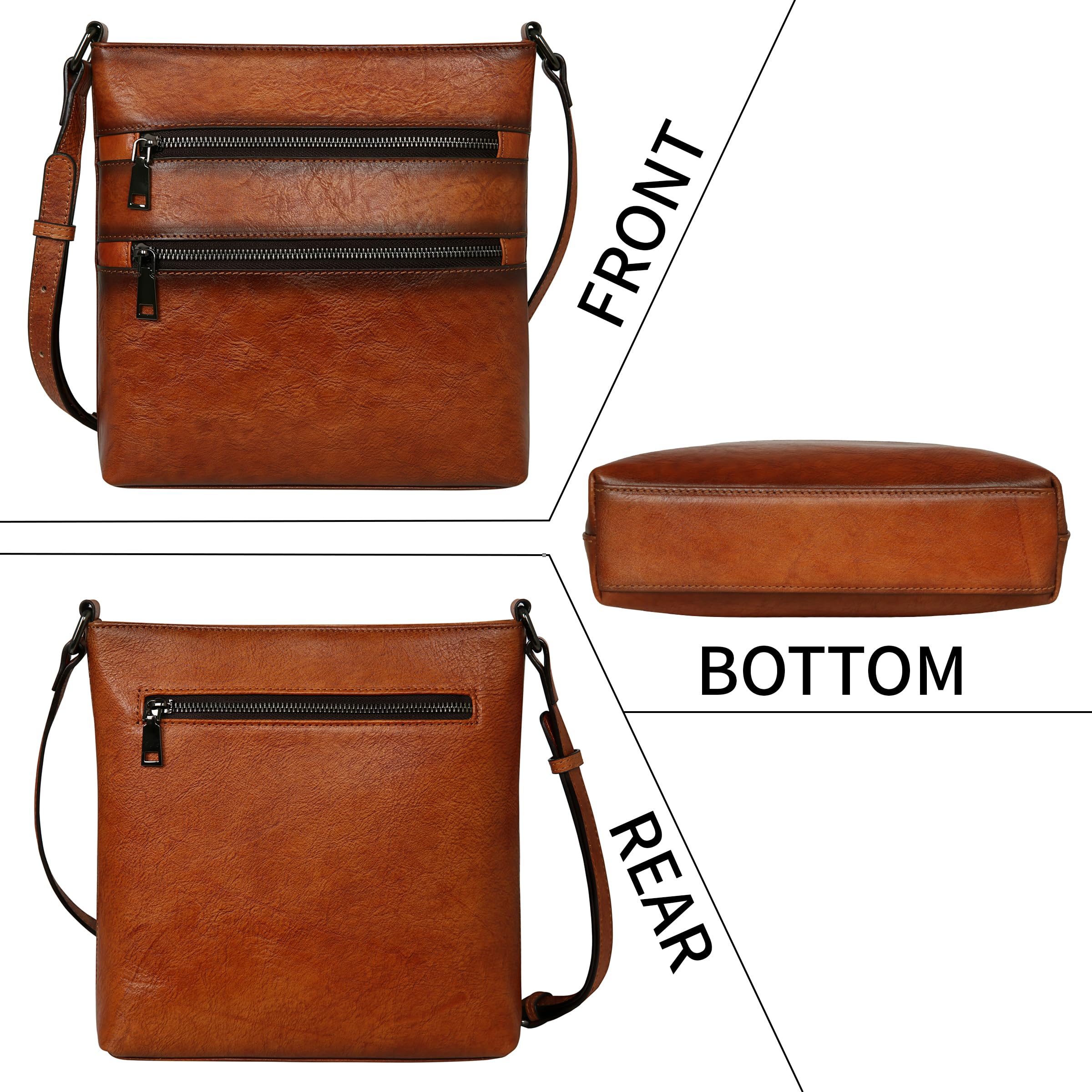 **Iswee Genuine Leather Crossbody Bags for Women – Stylish Multi-Pocket Purse for Everyday Use, Travel & Work**
