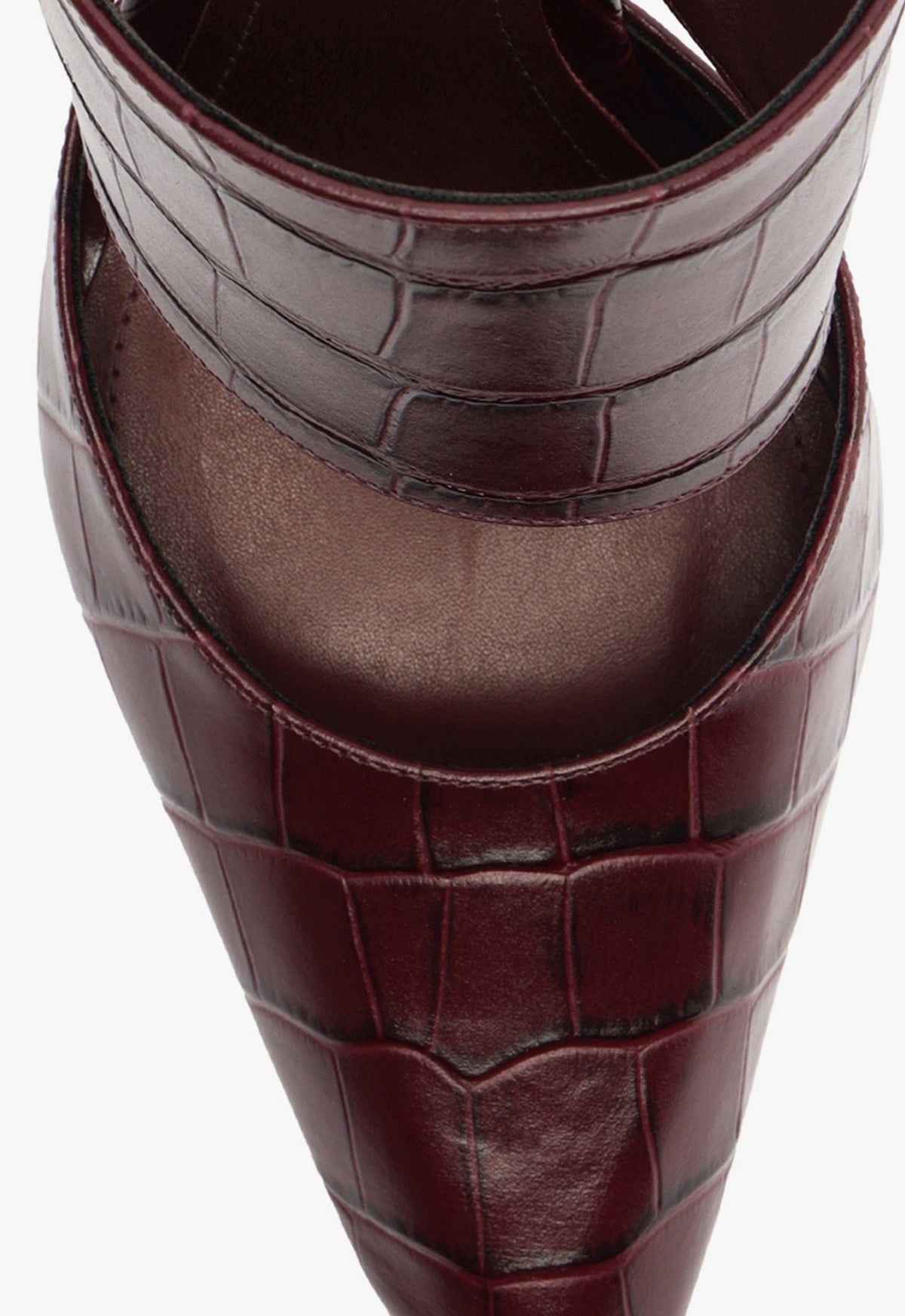 Ciara Crocodile Embossed Leather Pump - High Heel 3.5