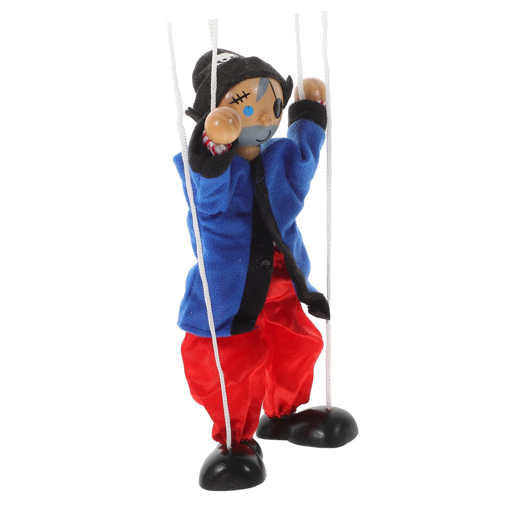 Abaodam Wooden String Puppets for Kids & Adults - 8-10 Handcrafted Puppet Theater Toys, Pirate & Funny Character Puppets for Storytelling, Educational Play & Family Entertainment