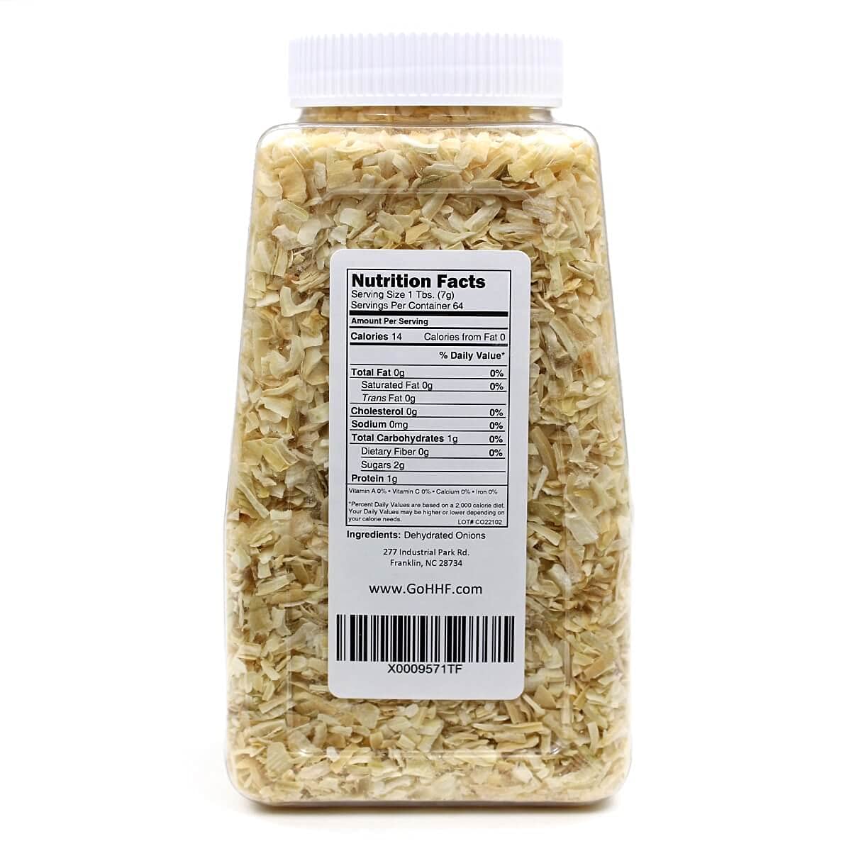Harmony House Foods Dried Chopped Onions 16oz (1lb) - All Natural, No Preservatives - Perfect for Soups, Stews, Salads & Cooking - Resealable Quart Size Jar