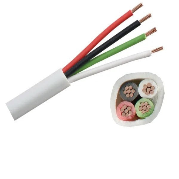 Electra Security 4 Core Cable 14.02 300m - 4x14 AWG 20 Gauge 300 Feet Copper Wire for CCTV, Alarm Systems & Home Security Installation (Outdoor/Indoor Use)
