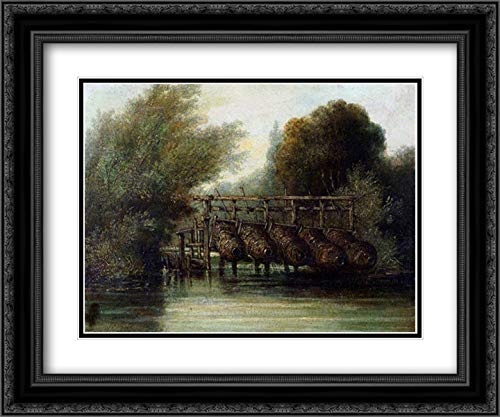 William Collins Museum Art Print - 24x20 Black Ornate Frame with Double Matting | Eel Pots Wall Decor | Perfect for Living Room, Bedroom & Office Art Display