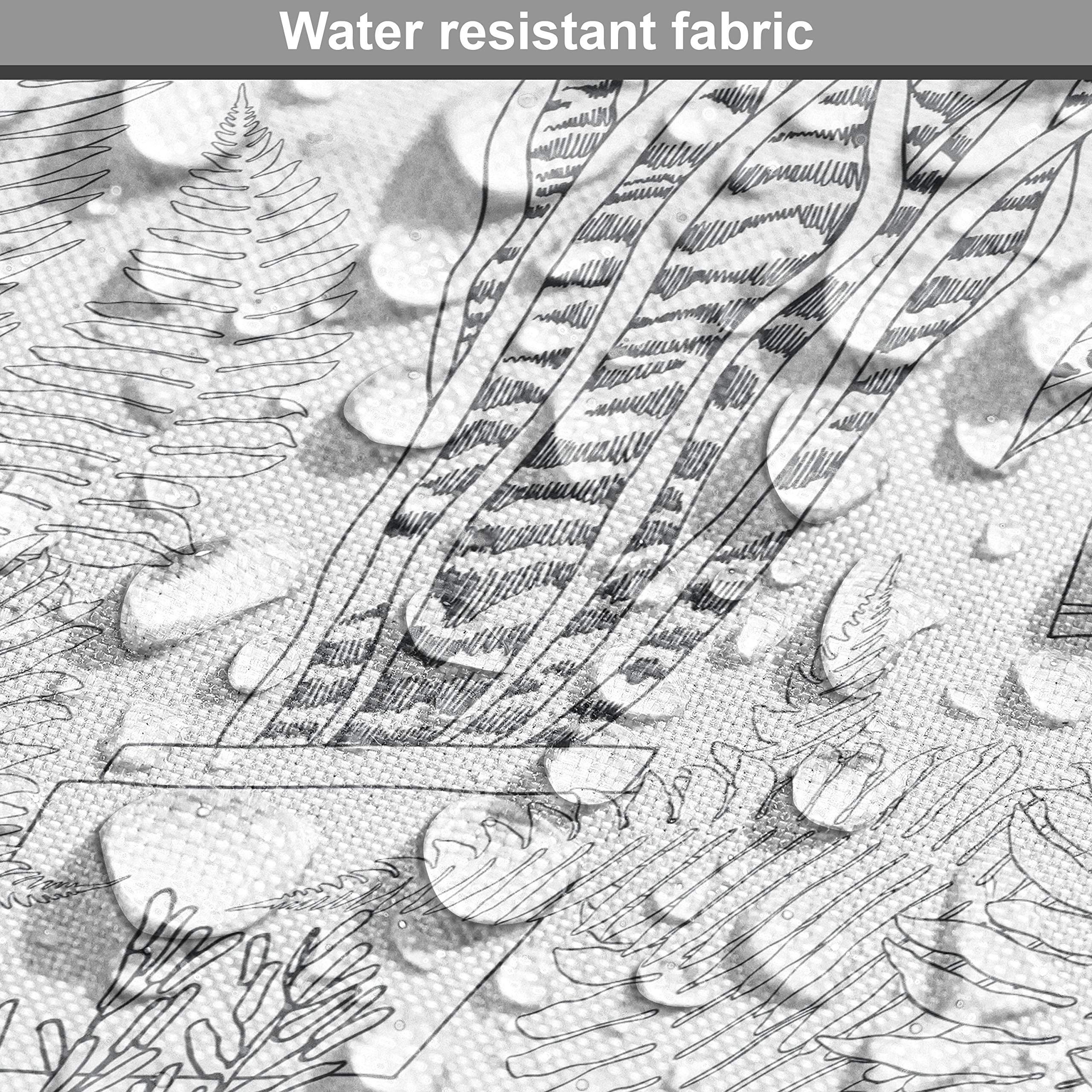 Ambesonne Exotic Foliage Fabric by The Yard - Tropical Houseplants & Monstera Leaves Print - 10 Yards Dark Grey White Upholstery Material for Sofa, Curtains & Home Decor | Perfect for Boho Chic Living Room & Bedroom Accents