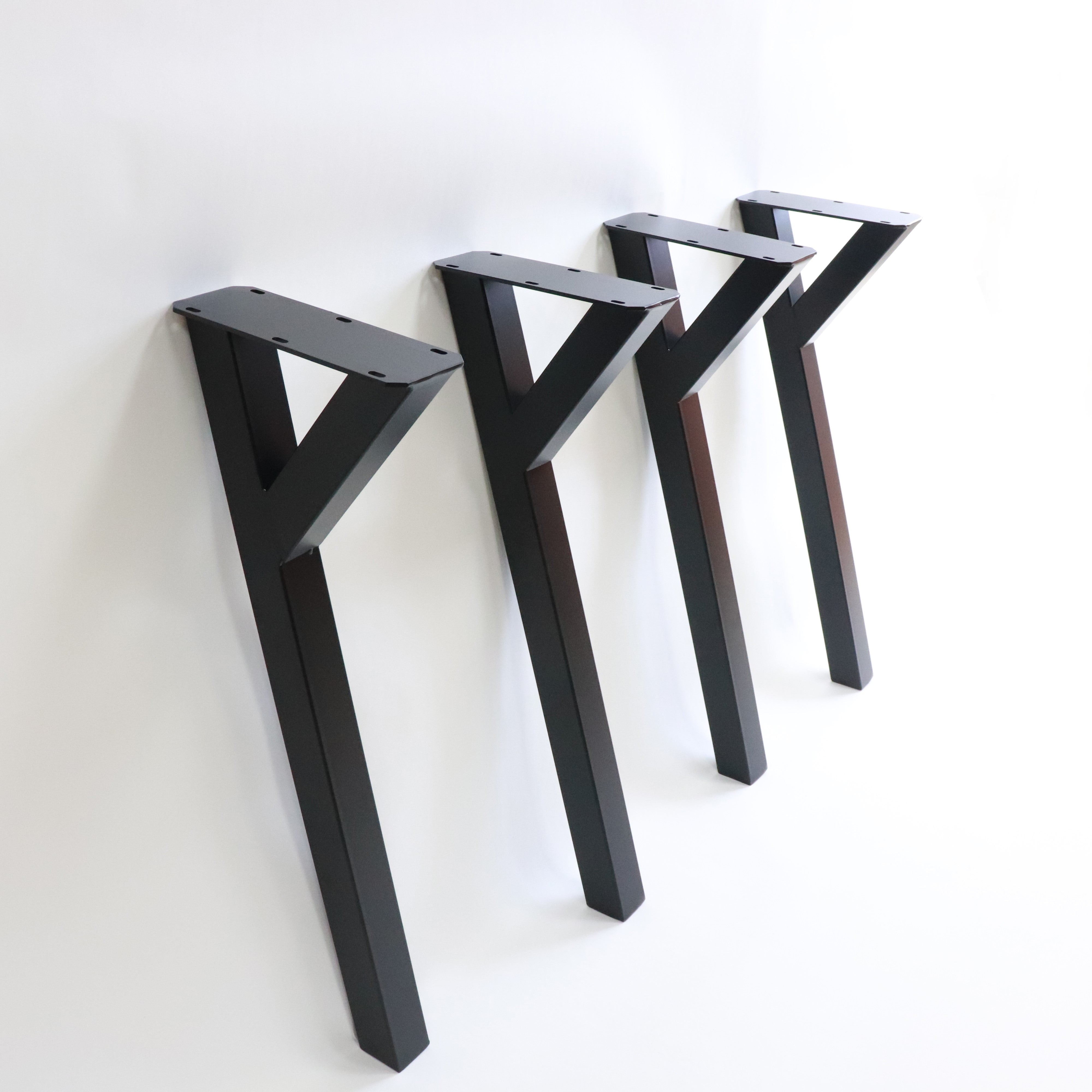 Black Powder Coated Y-Shaped Dining Table Legs 71cm Height - Set of 4 Metal Table Legs for Modern Kitchen, Restaurant & Home Furniture DIY Projects