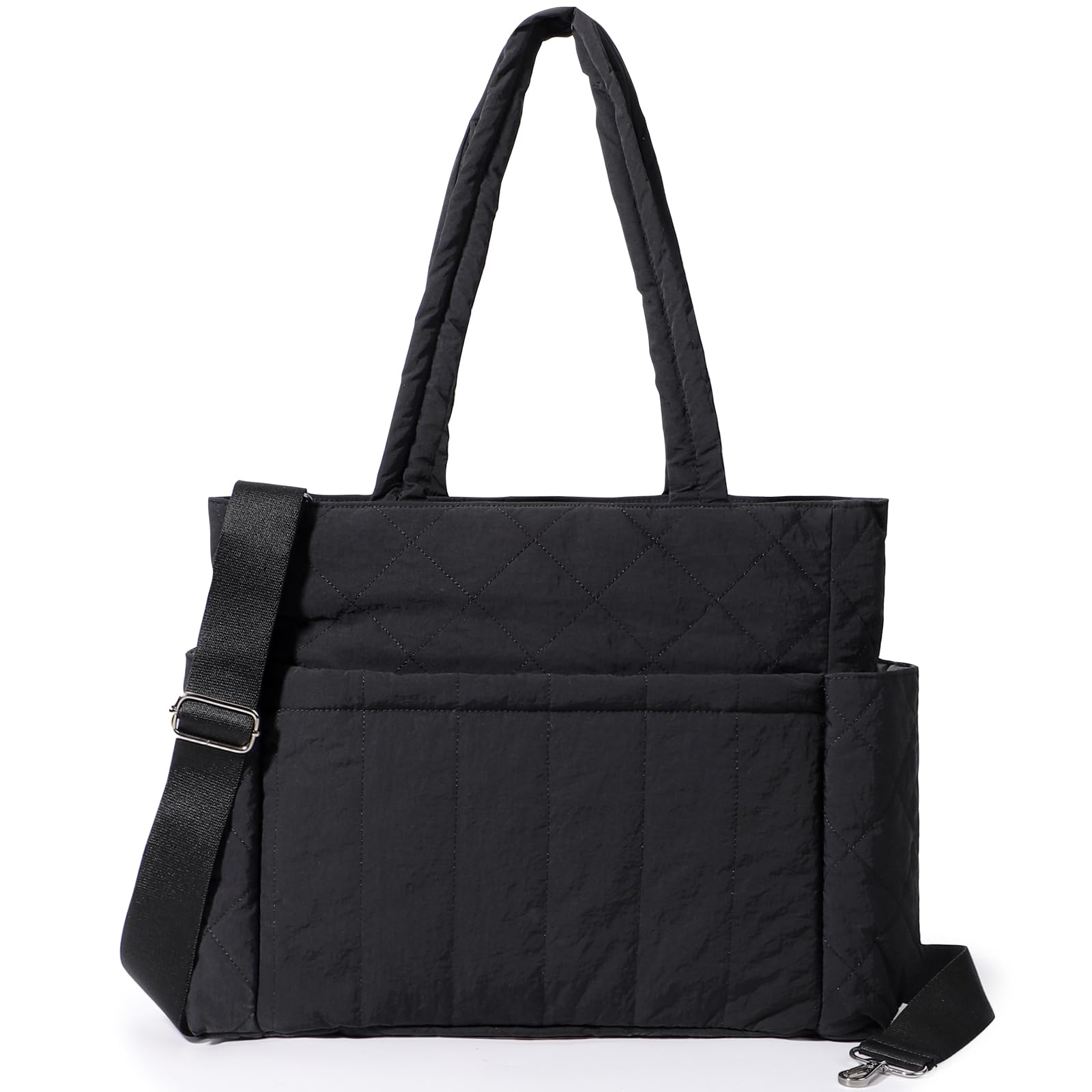 Quilted Puffer Crossbody Tote Bag for Women - Adjustable Strap, Lightweight Shoulder Bag - Perfect for Work, Travel & Daily Use - Stylish Gift Idea for Her