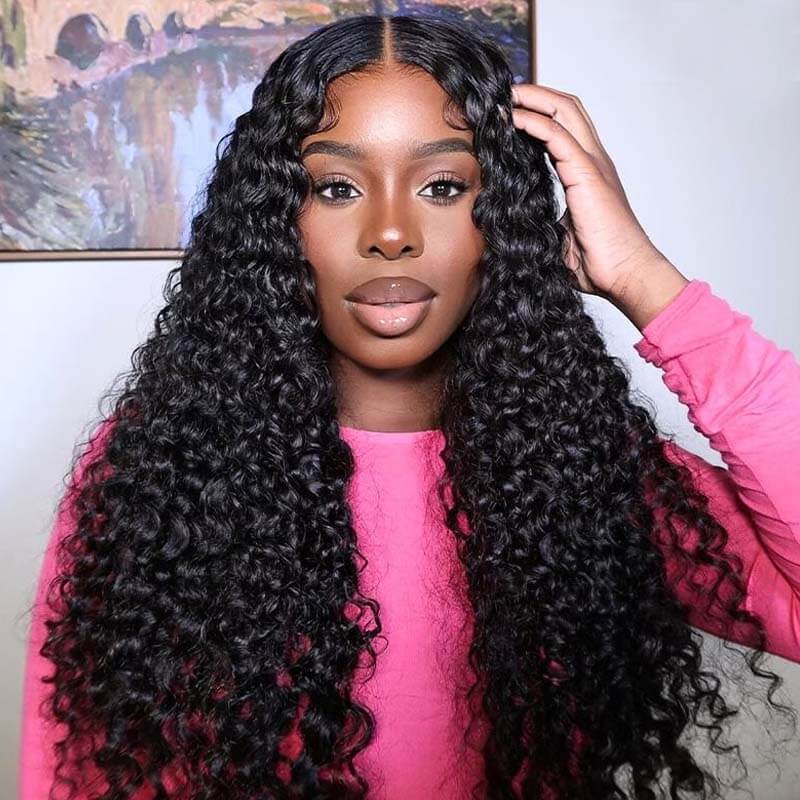 Eullair Wear and Go Glueless Wigs - 9x6 Lace Front Human Hair Wig with Bleached Knots & Pre-Plucked Hairline | Curly No Glue Lace Wig for Daily Wear, Parties & Special Occasions