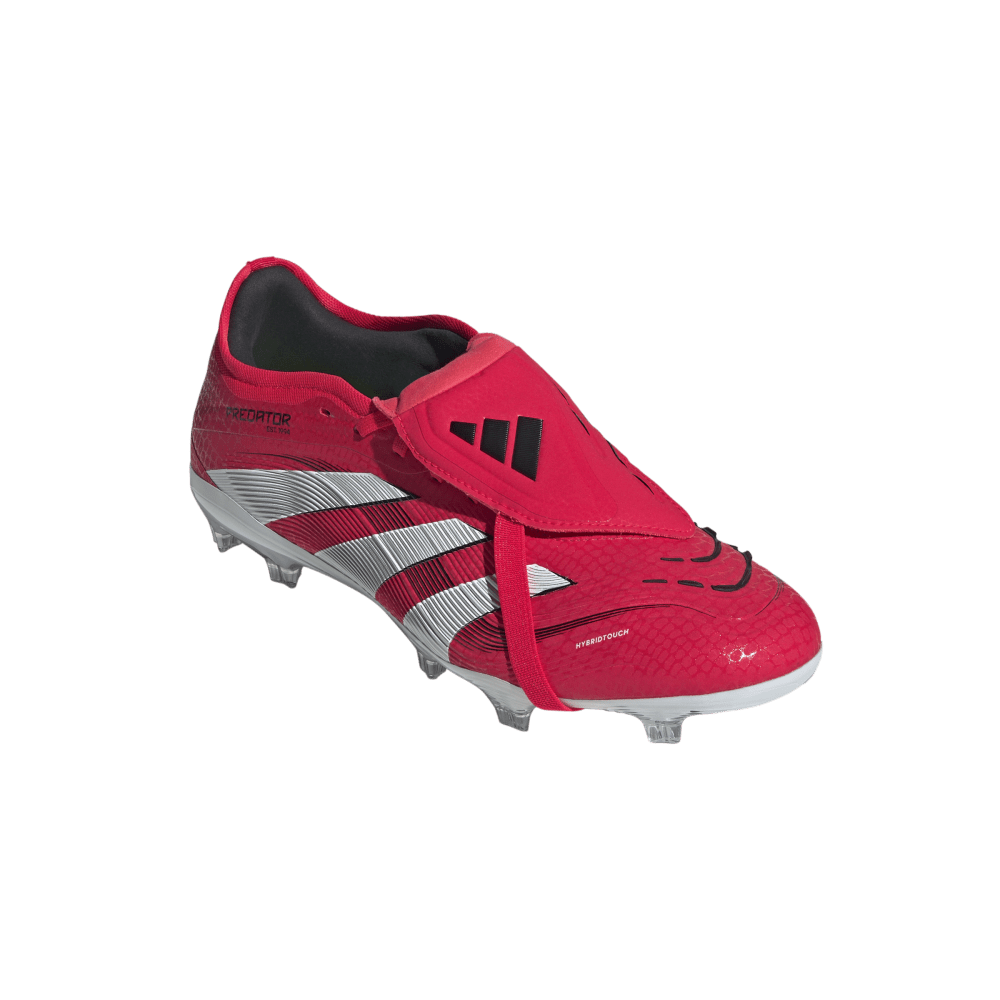 Adidas Predator Pro Fold Over Tongue FG Soccer Cleats for Men - Lucid Red/White/Core Black - Firm Ground Football Shoes for Professional Players & Training Sessions