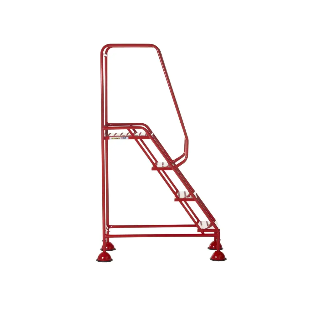 Climb It UK Domed Feet Steps - Red Non-Slip Ladder Accessories for Home, Garage, and Workshop Use