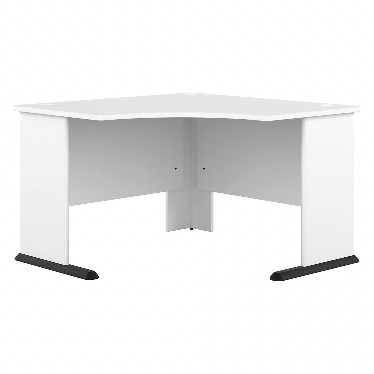 Bush Business Furniture Studio A 48W White Corner Computer Desk - Commercial-Grade Gaming & Work Table for Home Office, Professional Workspace | Perfect for Small Spaces, Remote Work & PC Gaming Setups
