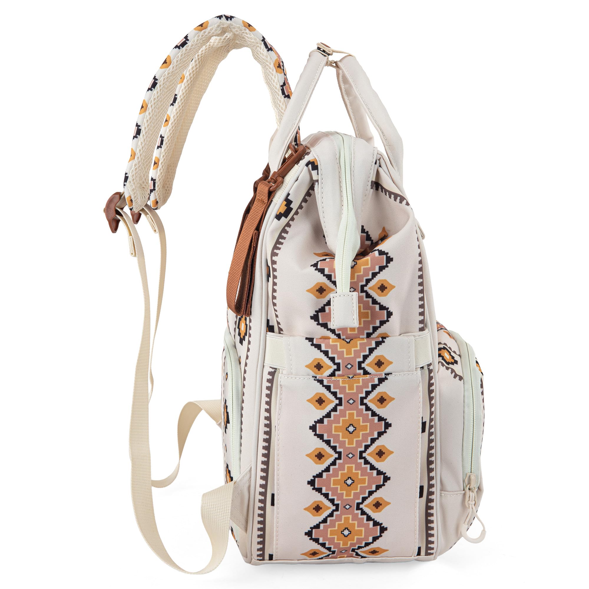 Montana West x Wrangler Aztec Print Diaper Backpack - Waterproof Insulated Multi-Function Travel Bag for Moms | Western Style Baby Carrier with Pockets | Perfect for Daycare, Travel & Outdoor Adventures