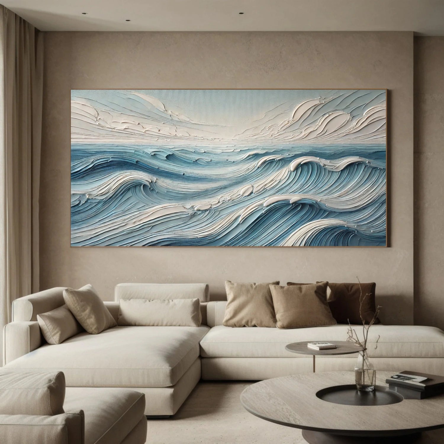 Ocean and Sky Painting - Stunning Coastal Wall Art #OS231 | Perfect for Beach House Decor, Living Room, Bedroom & Office