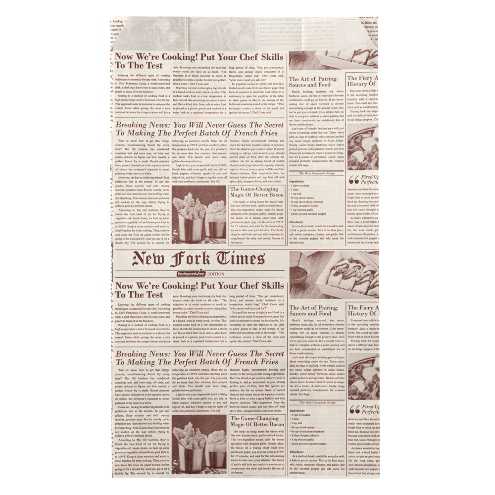 Eco-Friendly Sepia Newsprint French Fry & Snack Bags - 5x3x8.75 Inches (100 Count) - Perfect for Food Trucks, Movie Nights & Party Snacks