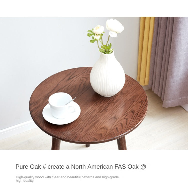 Solid Oak Wood Side Table - Rustic End Table for Living Room, Bedroom, or Patio - Perfect for Coffee, Books, and Decor