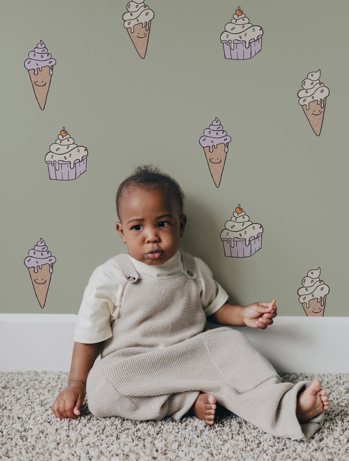 Premium Ice Cream Wallpaper Sample - Peel & Stick Removable Wallpaper for Kitchen, Bedroom, and Nursery Decor
