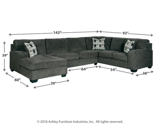 Ballinasloe 3-Piece Grey Sectional Sofa Set with Ottoman & Chaise Lounge | Modern Living Room Furniture for Small Spaces | Perfect for Apartments, Condos and Cozy Family Gatherings