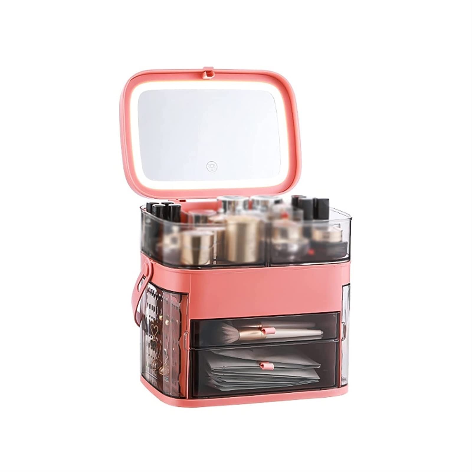 Waterproof & Dustproof Makeup Organizer Box with Lid - Large Cosmetic Storage Case for Makeup, Skincare & Beauty Products | Perfect for Bathroom, Dresser, Vanity & Bedroom Countertop Organization