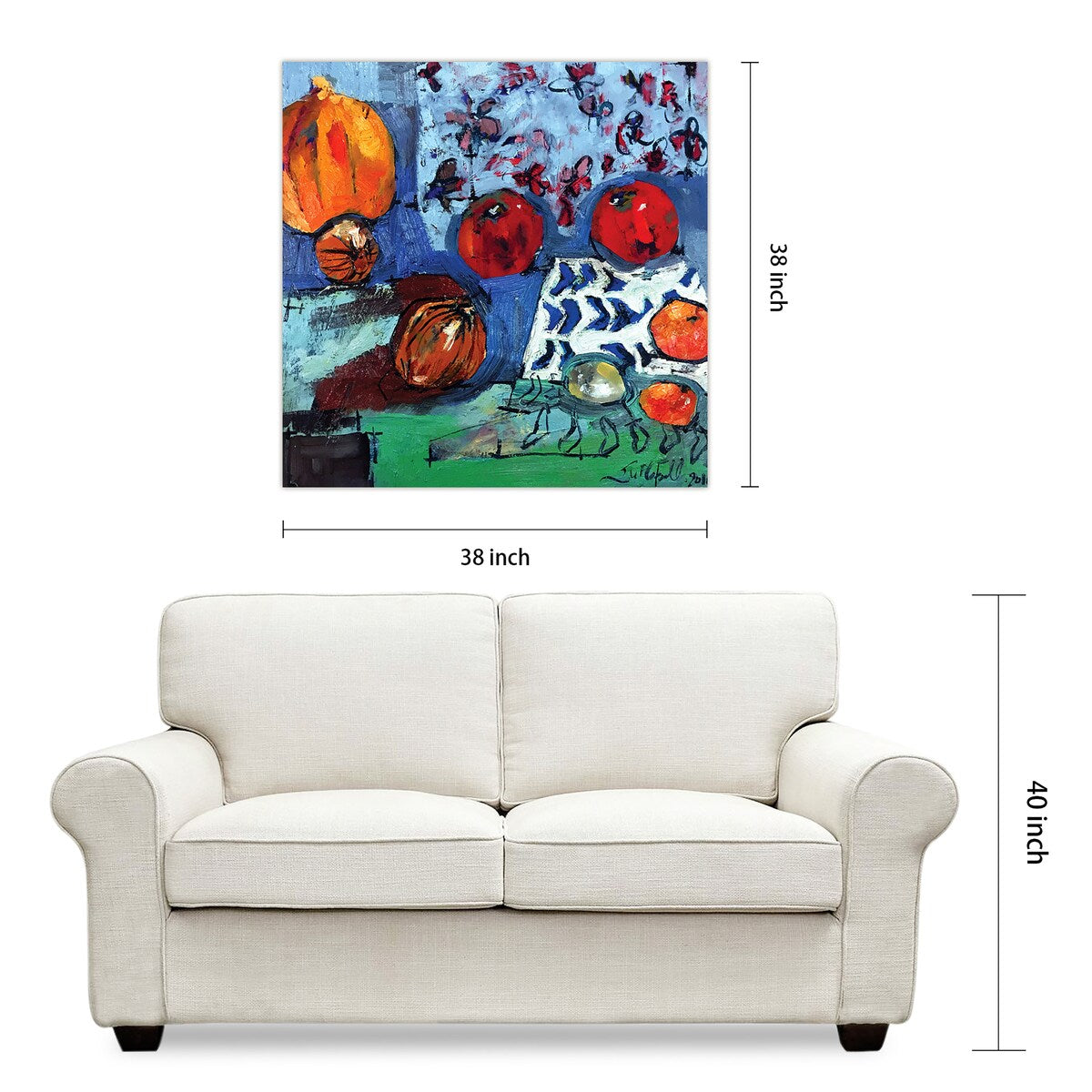 Frameless Floating Tempered Glass Wall Art - Apple Composition by EAD Art Coop | Modern Home & Office Decor for Living Room, Bedroom, Kitchen