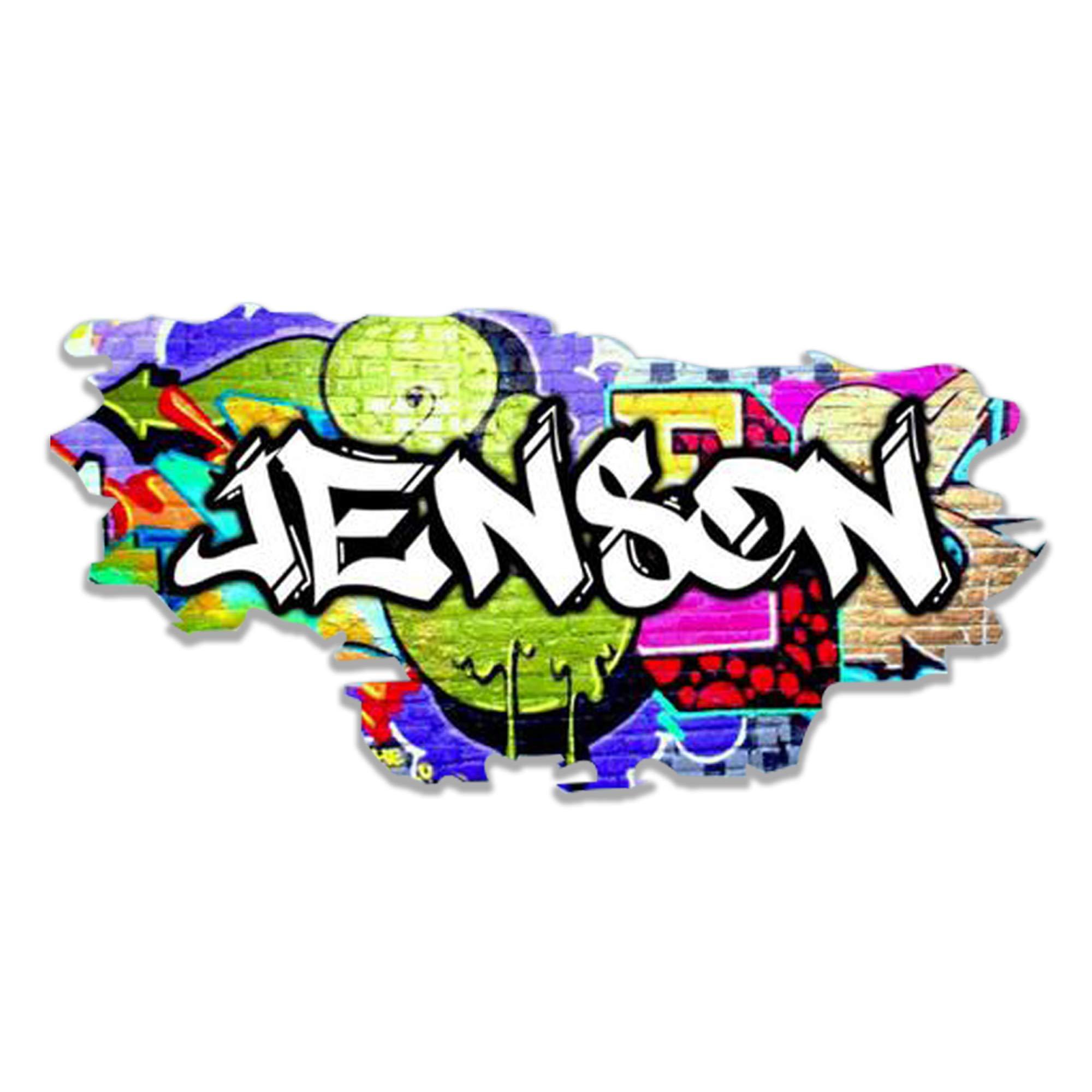 Custom 3D Graffiti Name Wall Decal - Personalized Vinyl Art Sticker | Removable Peel & Stick Wall Decor | No Border Room Art | Perfect for Bedroom, Nursery & Office (MYS168-XLarge)