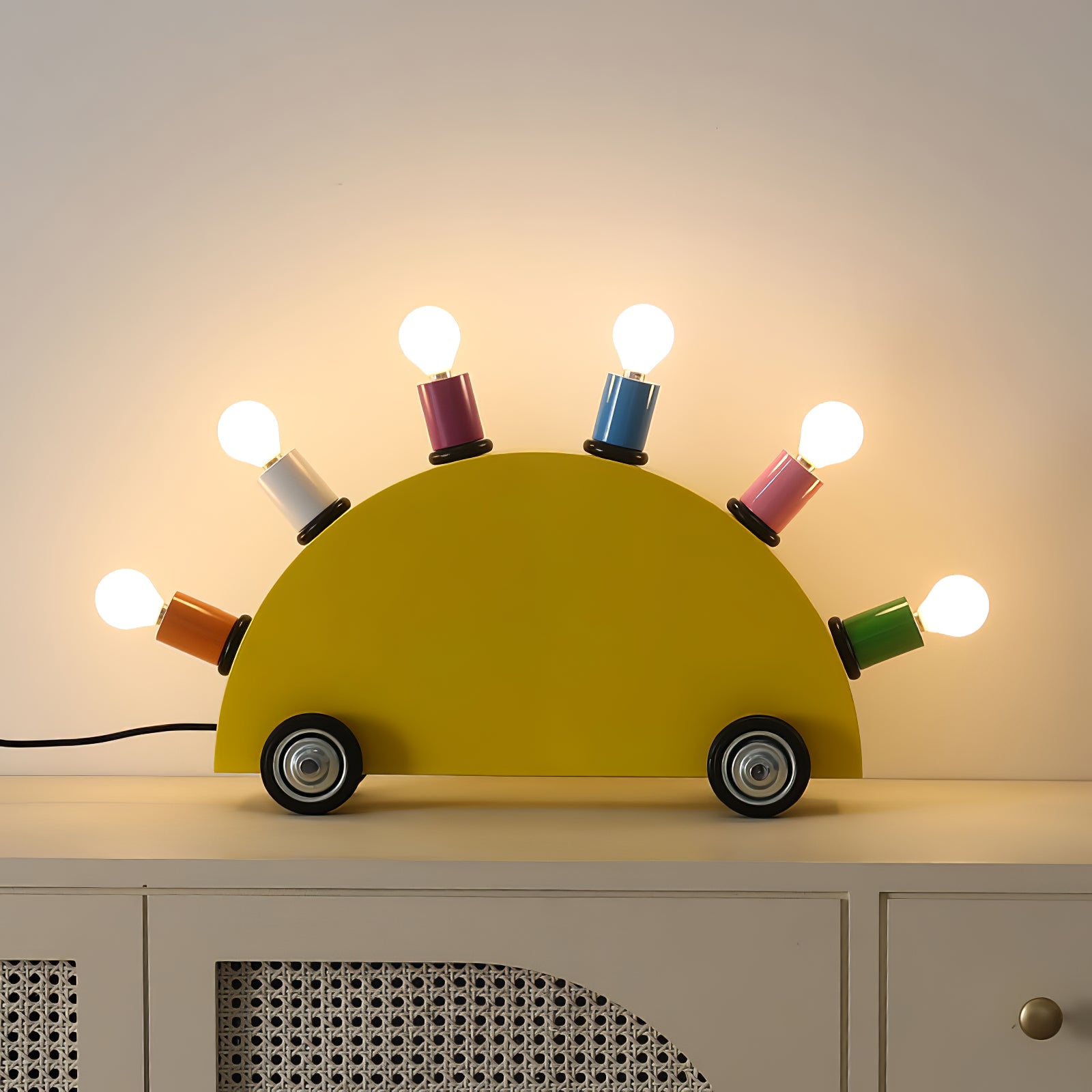 Cute Cartoon Car Night Light - LED Kids Bedside Lamp for Boys Room Decor, Birthday Gift & Nursery Lighting