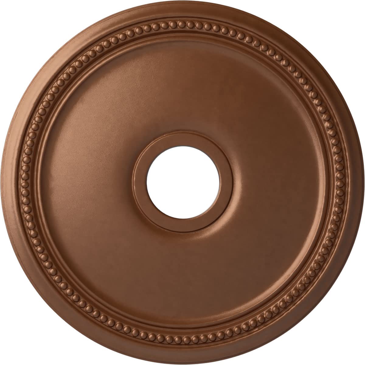 Ekena Millwork CM18DIPOS Diane Ceiling Medallion - 18 Inch Outer Diameter, 3 5/8 Inch Inner Diameter, 1 1/8 Inch Projection - Hand-Painted Polished Copper Finish - Perfect for Dining Room, Living Room, and Bedroom Ceiling Decor