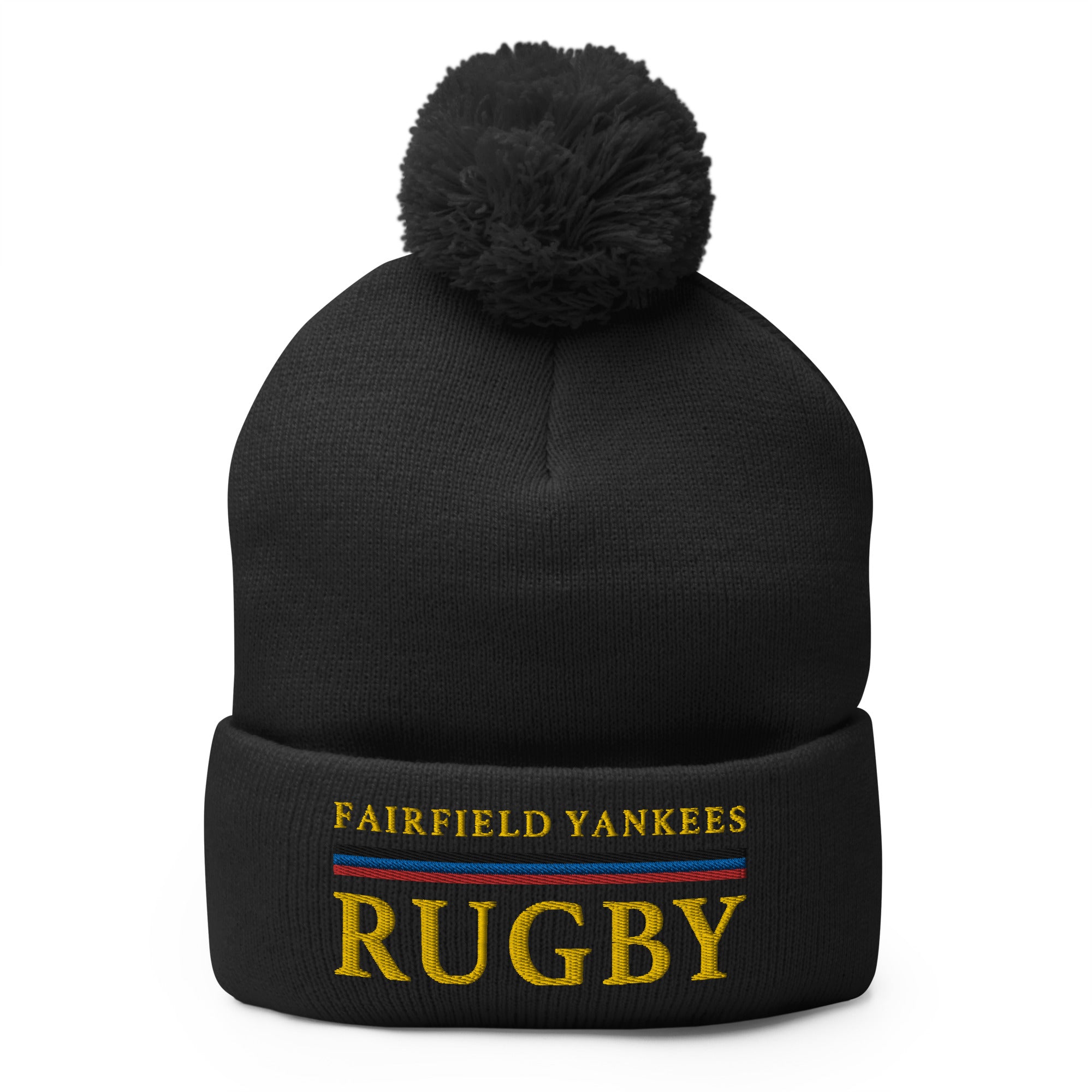 Fairfield Yankees RFC Pom Beanie - Winter Knit Hat for Men & Women - Cozy & Warm Team Logo Beanie for Football Fans - Perfect for Cold Weather, Outdoor Sports & Game Day
