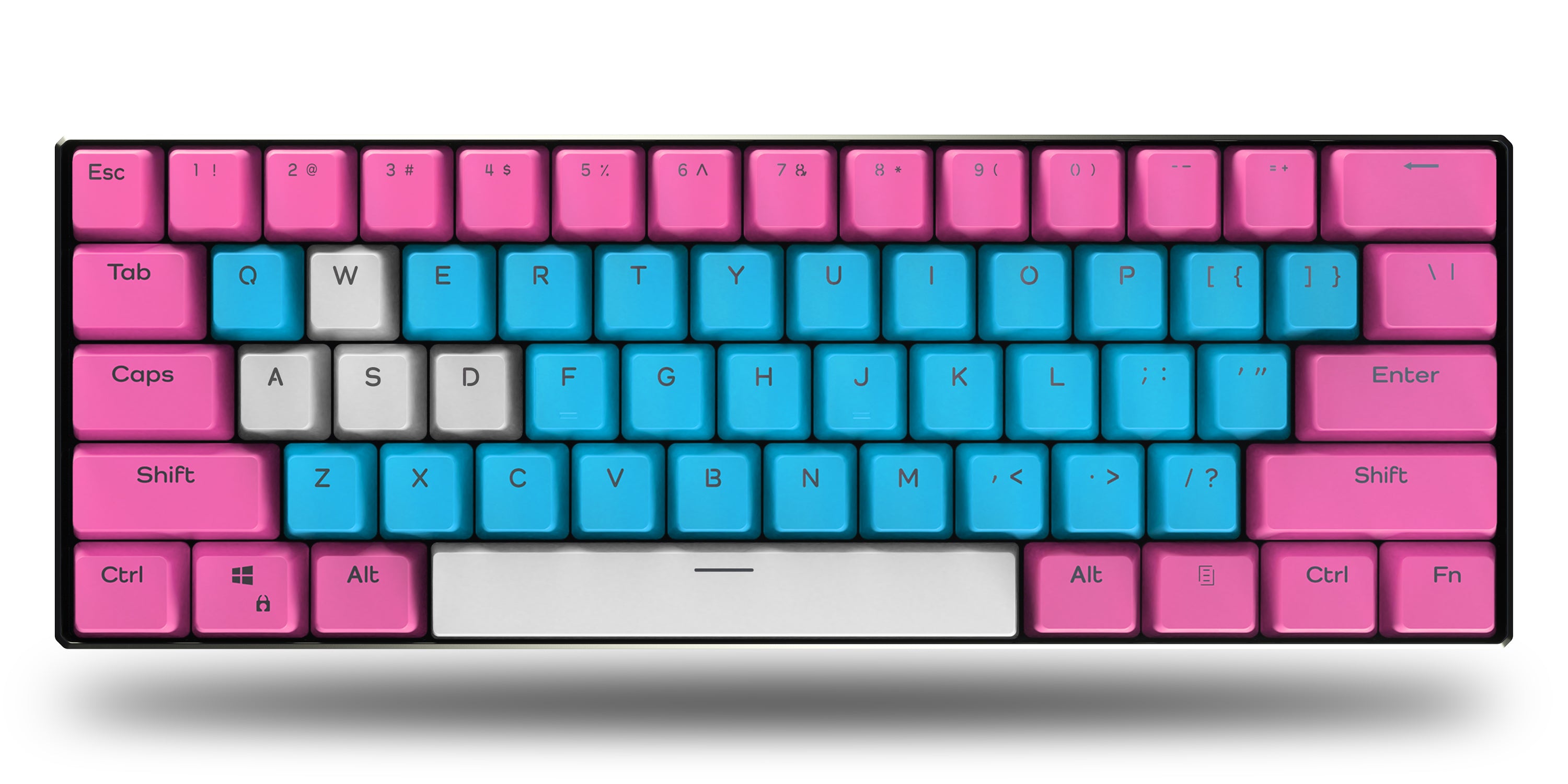 60% Mechanical Keyboard - Compact Cotton Candy Color Wireless Bluetooth Keyboard for Gaming & Typing - Perfect for Office, Home & Travel Use
