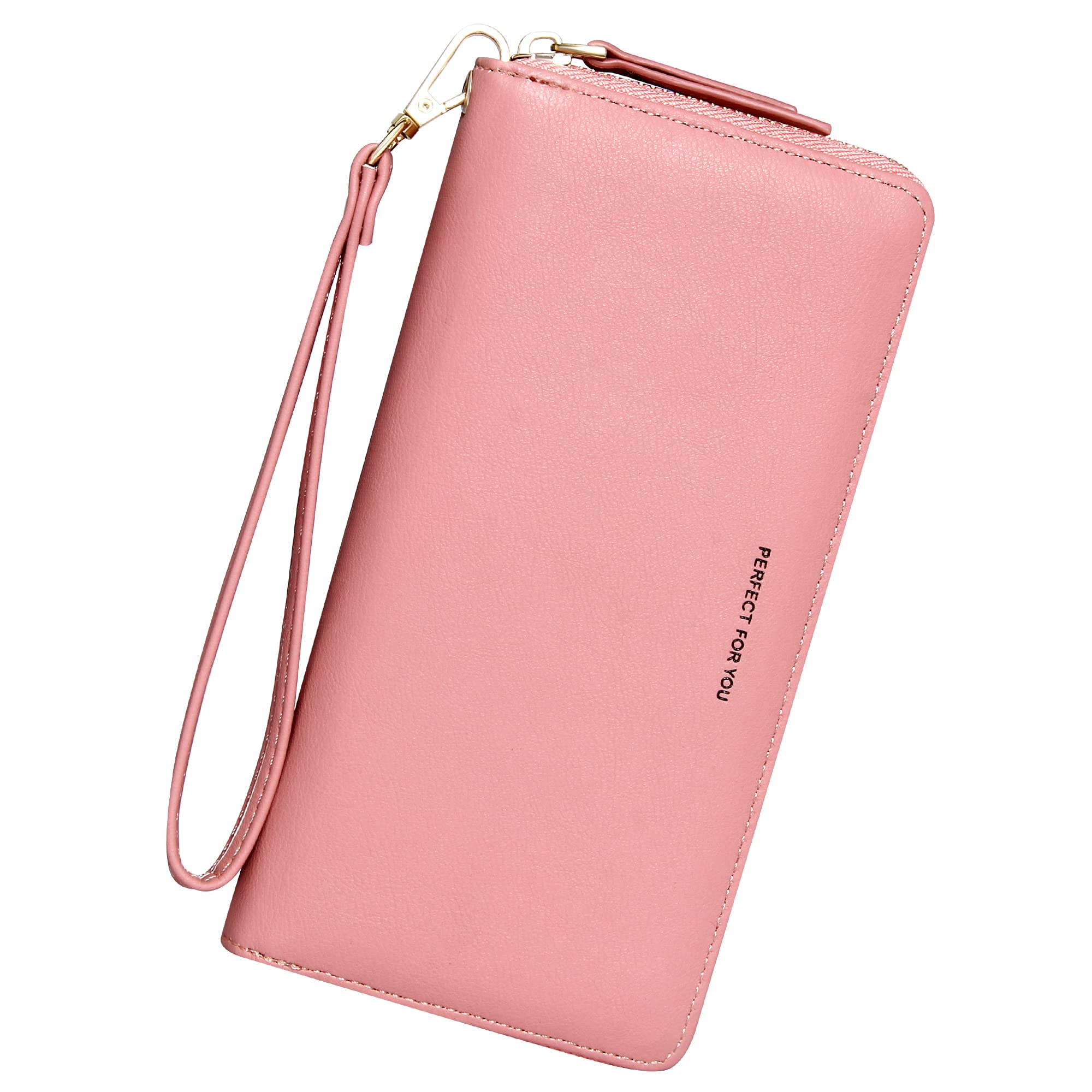 GEEAD RFID Blocking Wristlet Wallet for Women - PU Leather Zip Around Phone Clutch Purse with Card Slots | Perfect for Travel, Shopping & Everyday Use