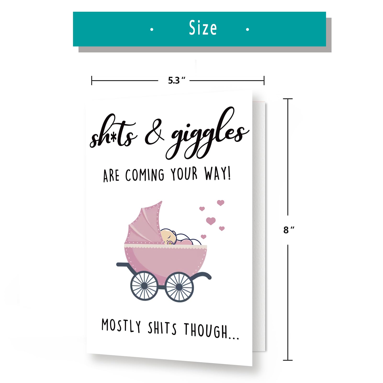 Ziwenhu Adorable Baby Shower Card for New Parents - Cute Congratulations Card for Baby Girl or Boy - Perfect Newborn Gift for Friends & Family - Ideal for Birth Announcements & Welcoming Parties