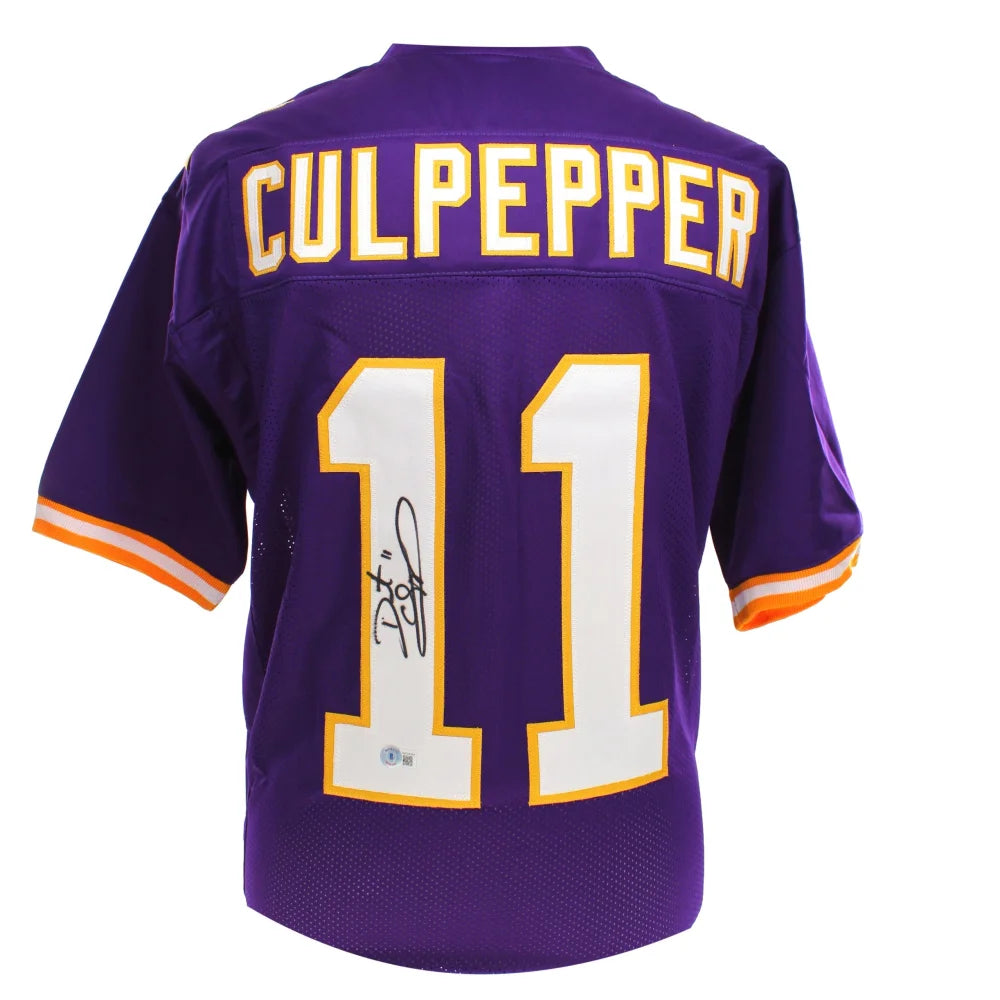 Authentic Dante Culpepper Autographed Minnesota Vikings Purple Jersey with BAS COA - Signed NFL Memorabilia for Collectors & Vikings Fans - Perfect for Display, Gifts & Sports Memorabilia Collections