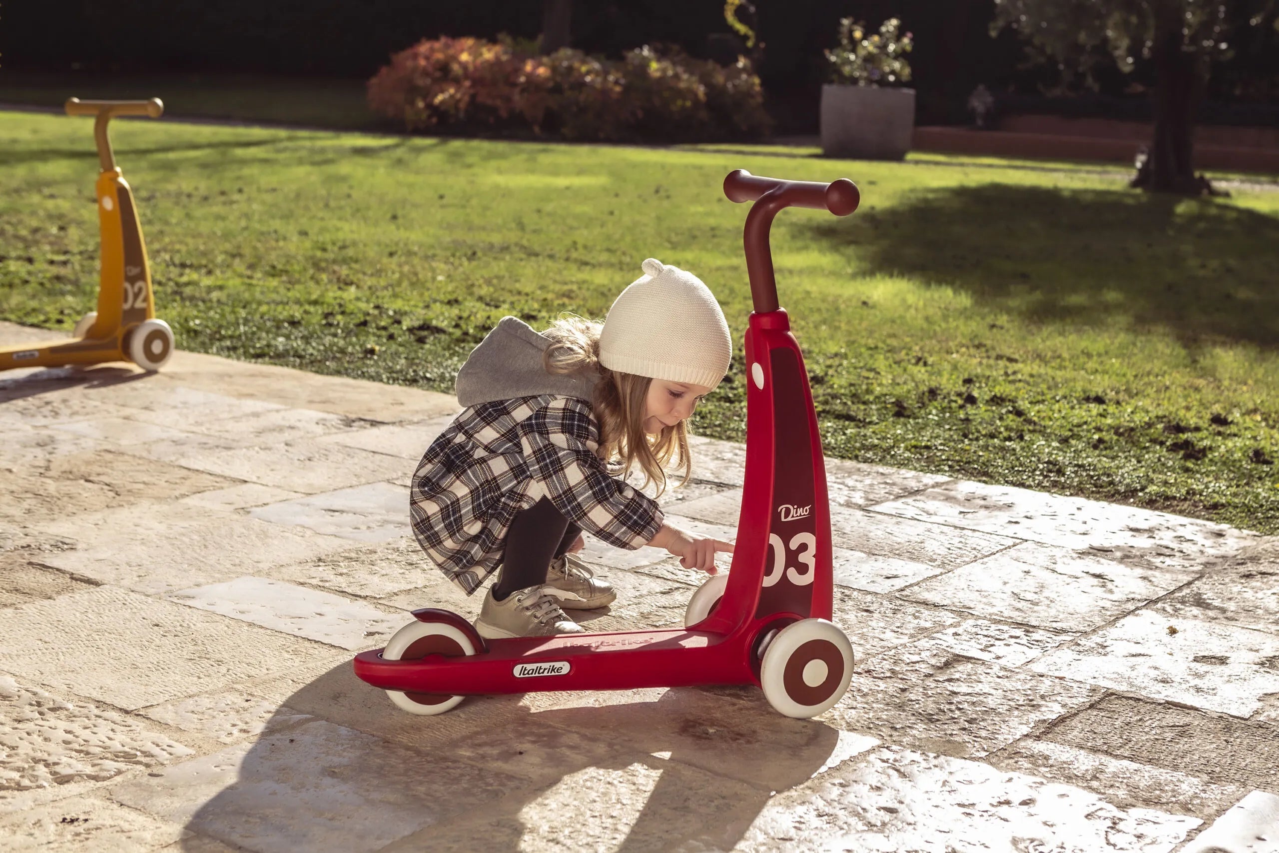 Italtrike Mini Eolo Dino Scooter - 3 Wheel Kids Scooter for Ages 2-5 | Dinosaur Design, Adjustable Handlebar | Perfect for Outdoor Play, Backyard Fun & Preschool Riding