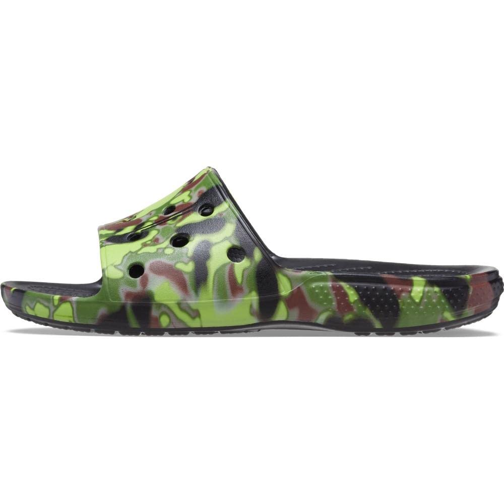 Crocs Unisex-Adult Classic Spray Camo Slide Sandals - Comfortable Waterproof Slides for Men & Women - Perfect for Beach, Pool, and Outdoor Activities