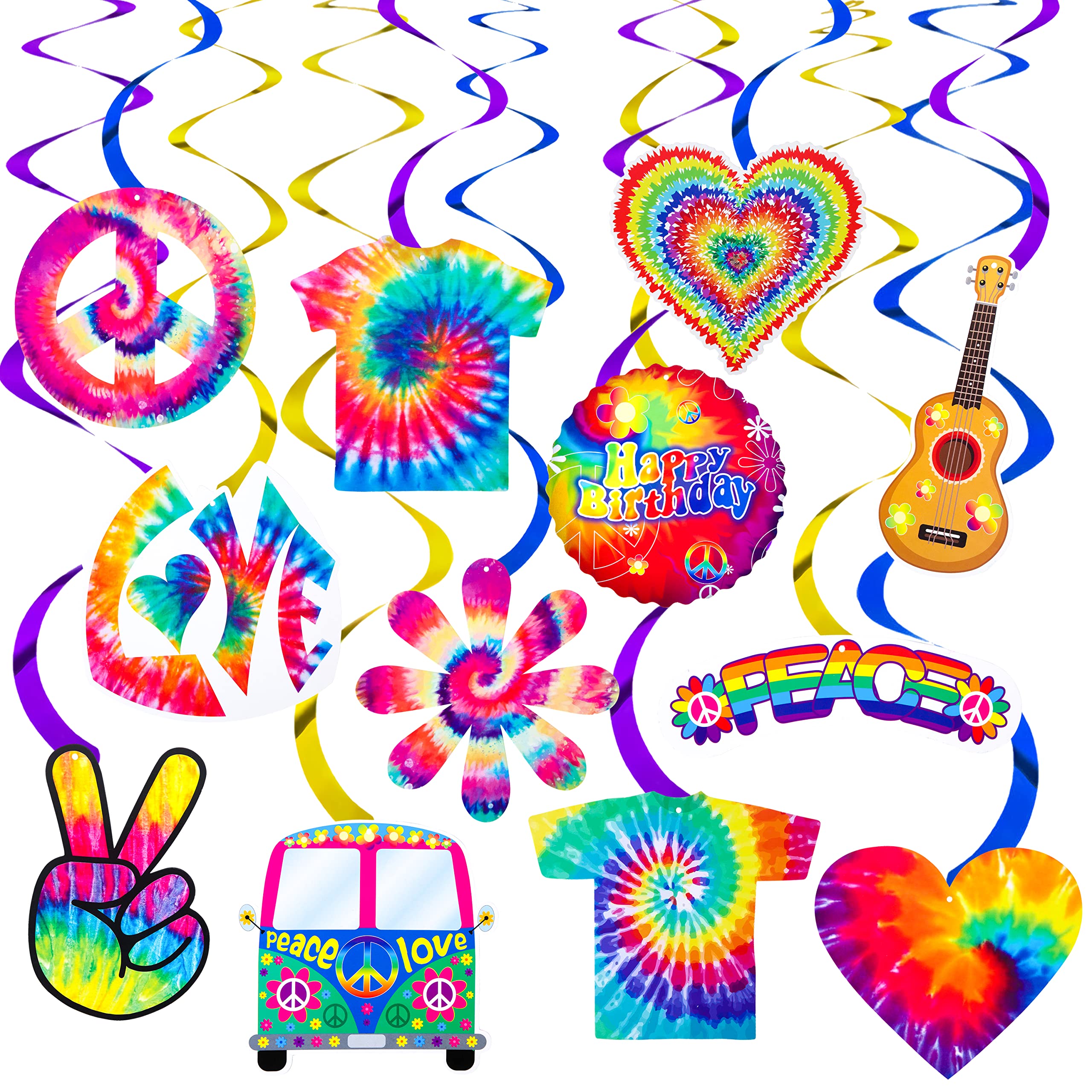 Groovy Tie Dye Party Decorations Set - 60s Hippie Themed Birthday Banner & Supplies for Tie Dye Themed Parties, Baby Showers & Boho Celebrations - Perfect for Festivals, Retro Events & Hippie Birthday Decorations