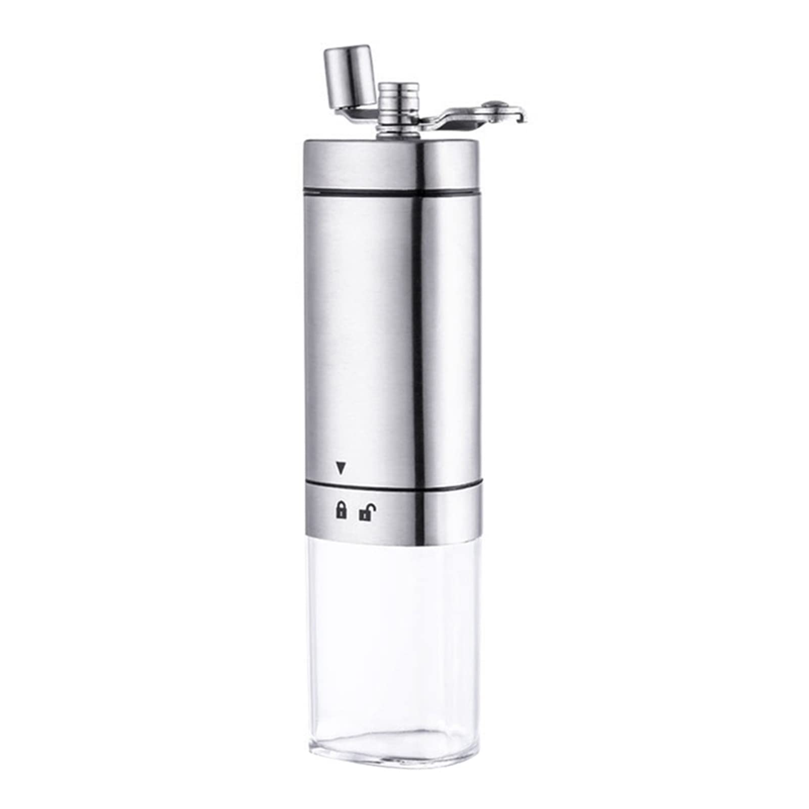 Premium Manual Coffee Grinder - Adjustable Ceramic Burr Mill for Espresso, French Press & Pour Over - Portable Stainless Steel Hand Coffee Bean Grinder for Home, Camping & Travel (Silver)