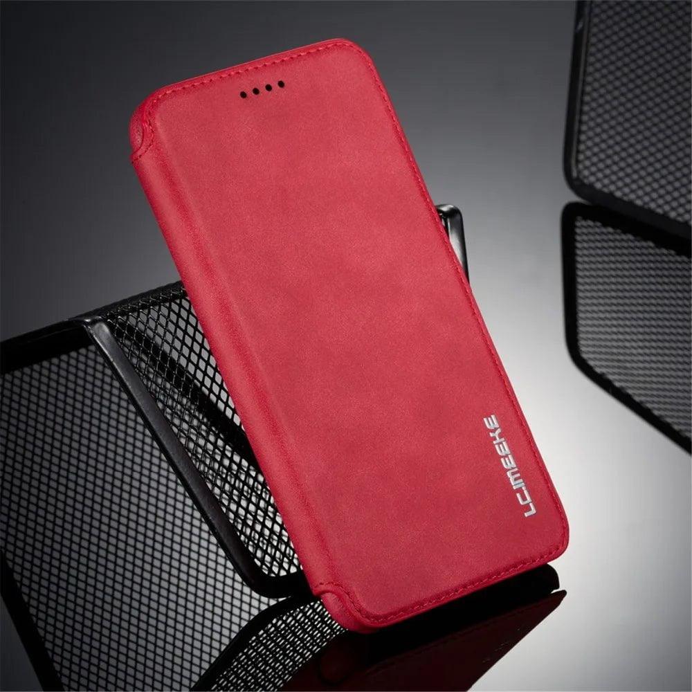 Samsung Galaxy S24 Leather Stand Cover Case - Premium Protective Phone Cover with Kickstand for Hands-Free Viewing - Perfect for Watching Videos, Video Calls, and More