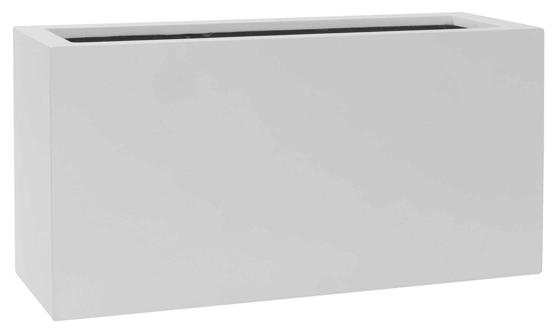 Jort S Fiberstone Modern Rectangular Planter Pot E1066-S1-MW - Indoor/Outdoor Matte White Plant Container for Home Decor, Patio & Garden