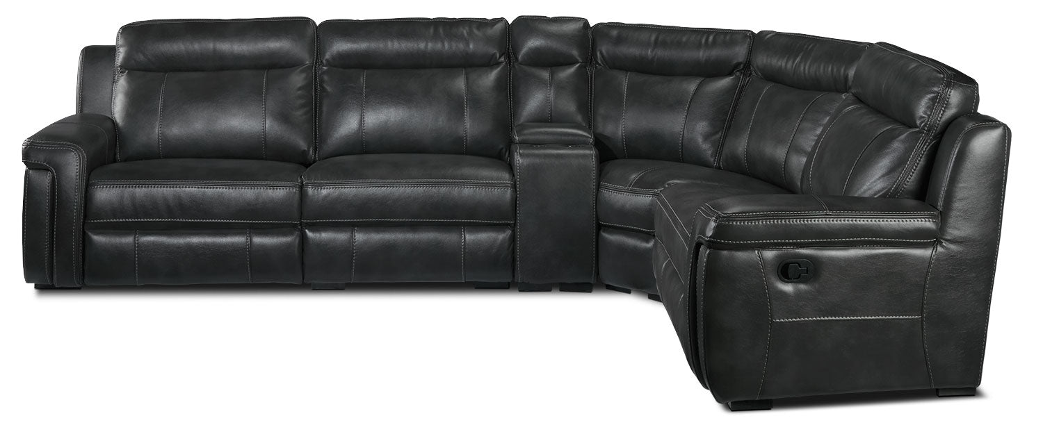 Bolero 5-Piece Reclining Sectional Sofa Set in Grey - Modern Living Room Furniture for Home Theater & Family Gatherings