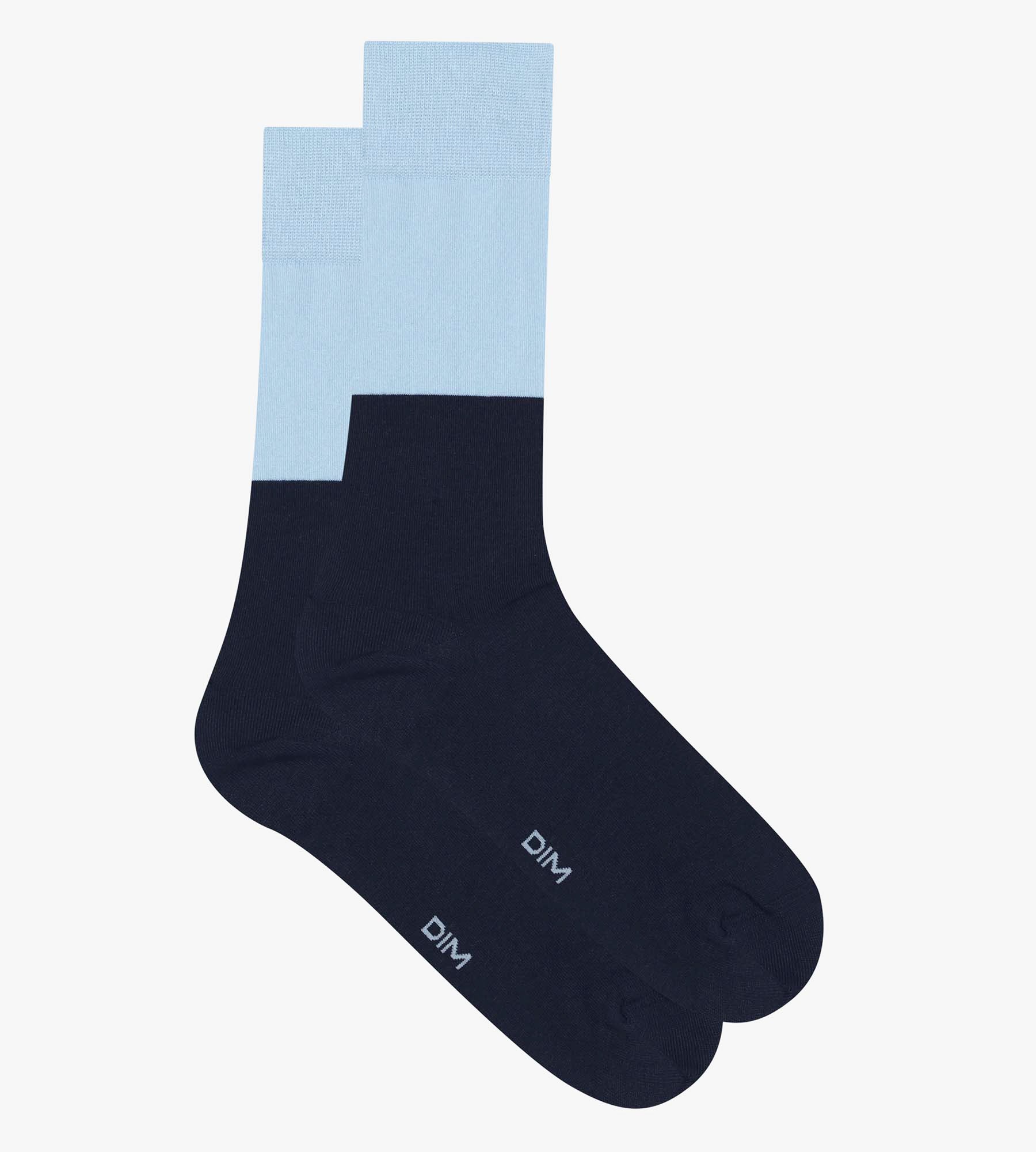 Men's Cotton Colorblock Socks - Navy & Blue | Comfortable & Breathable for Casual Wear, Sports & Everyday Use