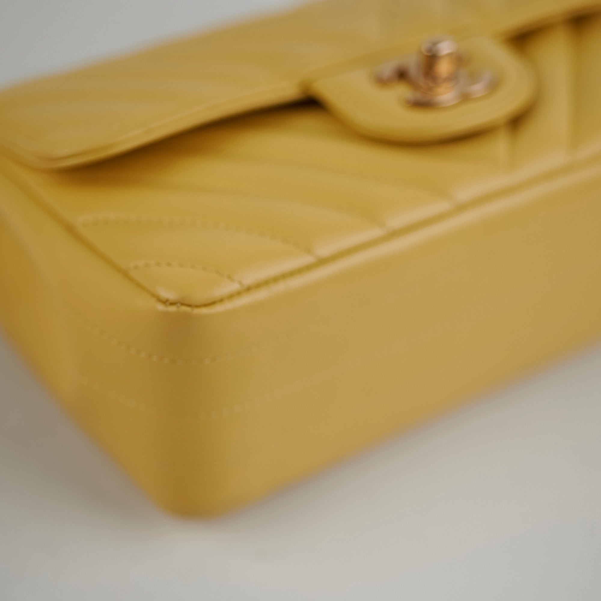 Chanel Mini Rectangular Chevron Yellow Leather Crossbody Bag - Luxury Designer Handbag for Women, Perfect for Parties & Evening Events