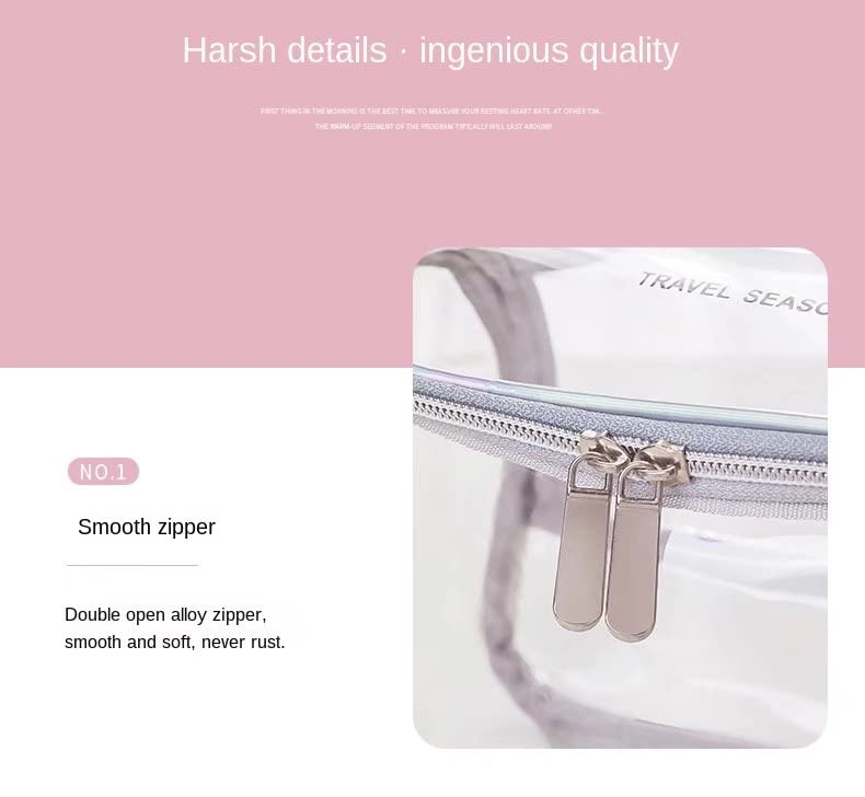 **Clear Toiletry Bag - Transparent Waterproof Travel Cosmetic Organizer with Zipper & Handle, Large Capacity Makeup Storage Pouch (14.5 x 17 x 20cm) - Perfect for Air Travel, Gym, Camping & Beach Trips**