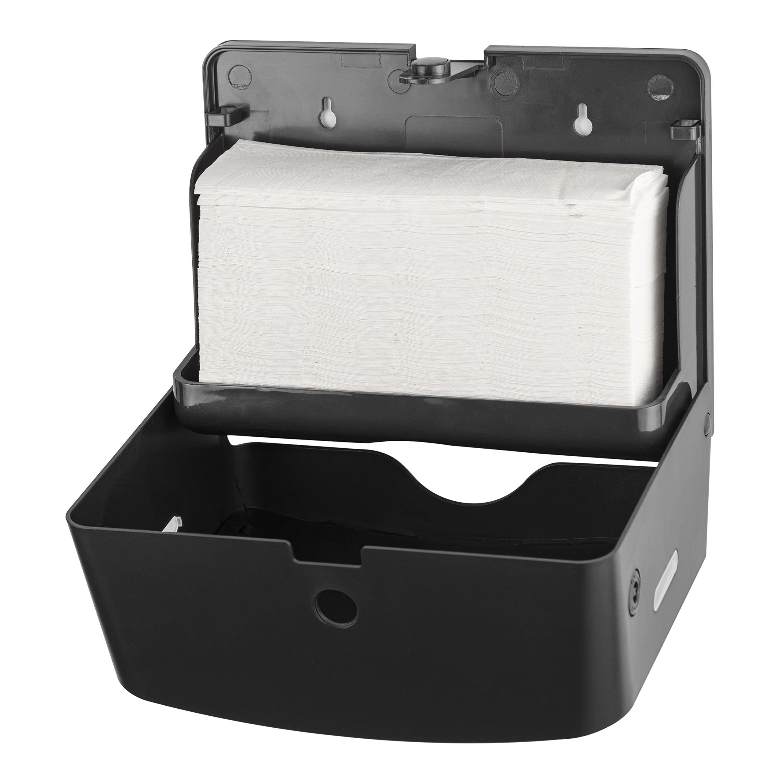 EZbrnd Wall Mount Multifold Paper Towel Dispenser - Black (3200B-EZ) for Kitchen, Bathroom, Office, RV & Airbnb | Space-Saving & Hygienic Solution for Home & Commercial Use