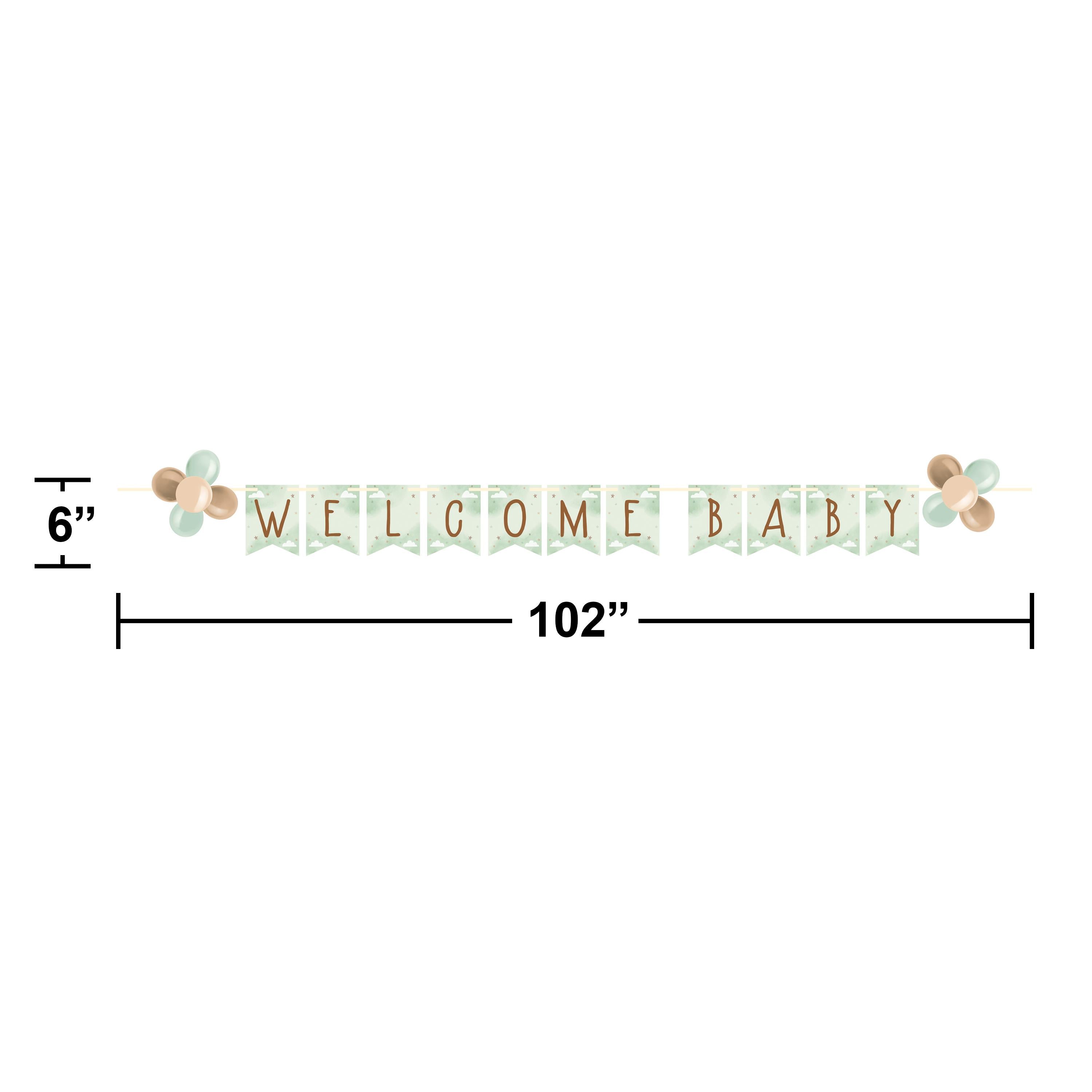 12-Piece Bulk Teddy Bear Ribbon Banner with Latex Balloons - Perfect for Baby Showers, Birthday Parties & Nursery Decorations