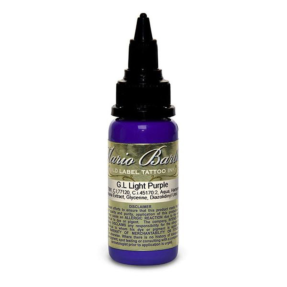 Light Purple Mario Barth Gold Label Tattoo Ink by Intenze — 1oz Bottle — Professional Tattoo Artist Supplies for Vibrant Body Art