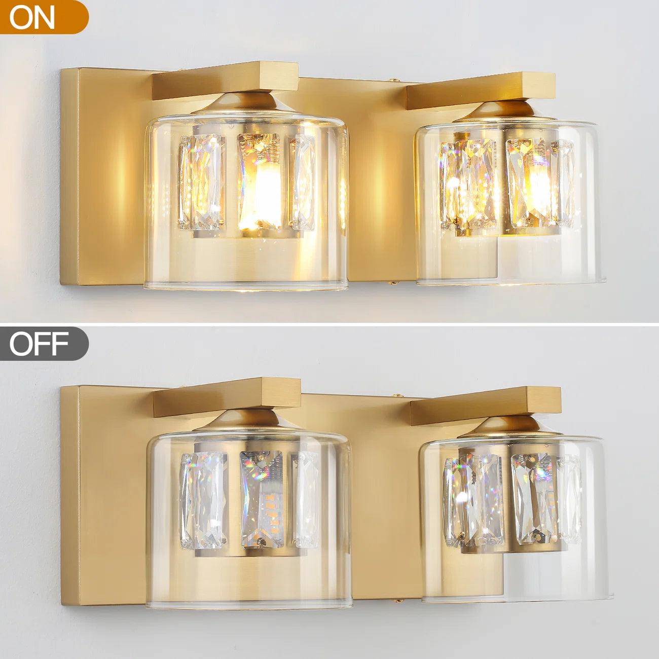 Kolt Chrome Modern 2-Light Bathroom Vanity Light Fixture - Perfect for Bathroom Makeovers & Spa-Like Ambience