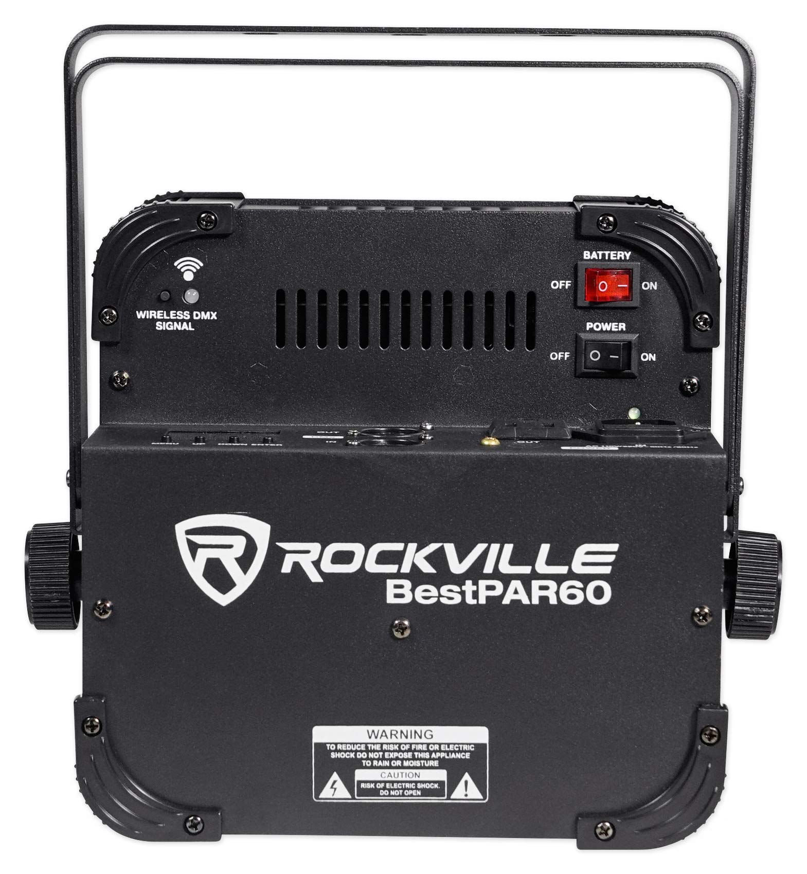 Rockville PAR 60 Rechargeable LED Wash Light with Wireless DMX, RGBWA+UV - Perfect for Stage Lighting, DJ Shows, and Live Events (2-Pack)