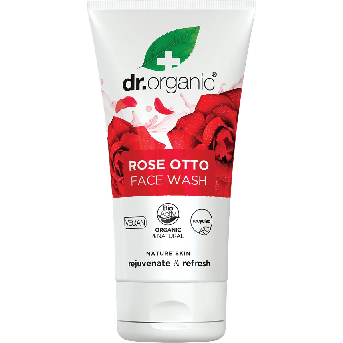 Dr Organic Creamy Face Wash with Organic Rose Otto - 150ml | Gentle Cleansing for Sensitive Skin | Perfect for Daily Skincare Routine & Makeup Removal
